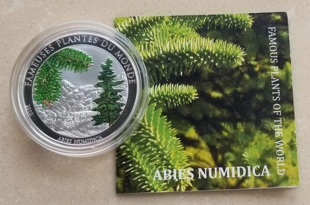 【币观天下】第117期钱币拍卖 贝宁2010年林间松树香味镀银纪念币