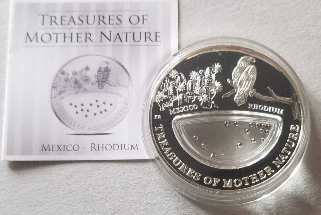 【币观天下】第117期钱币拍卖 斐济2012年自然母亲宝藏系列墨西哥铑镂空镶嵌银币 