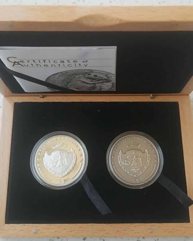 【币观天下】第117期钱币拍卖 帕劳2011/2012年松鼠银币两枚套装