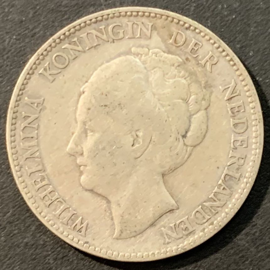 紫瑗钱币—微拍第95期  荷兰 1931年 威廉米娜女王 1盾 10克 0.72银 