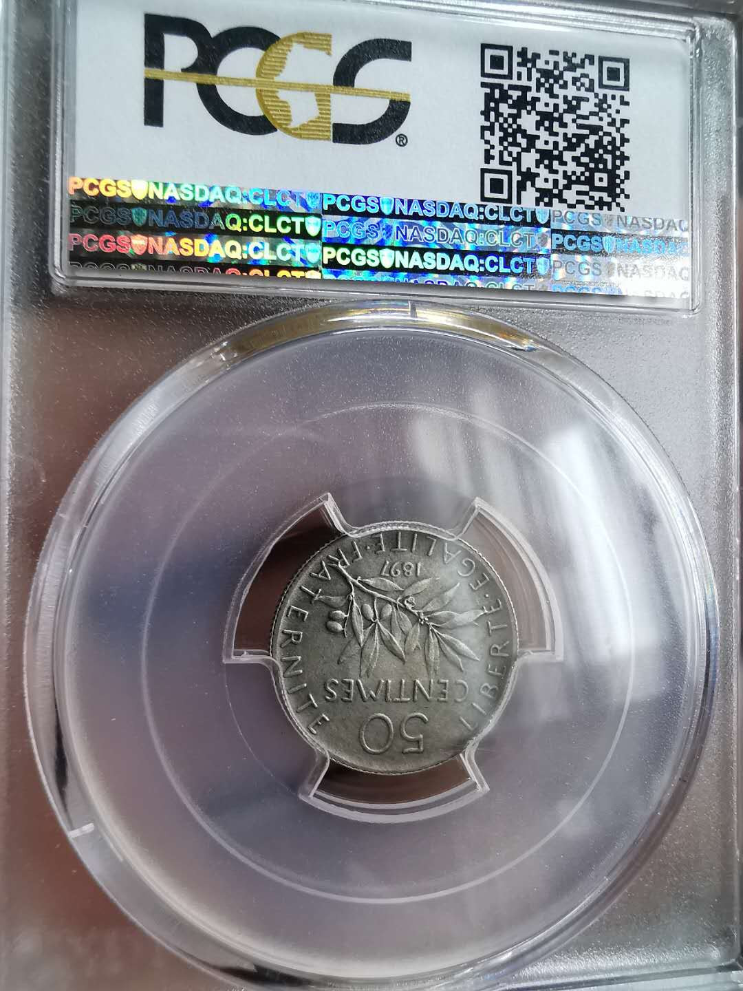 凡希社世界钱币微拍第一百二十九期 荐！1897法国播种50生丁MATTE精铸PCGS-PF63稀有！