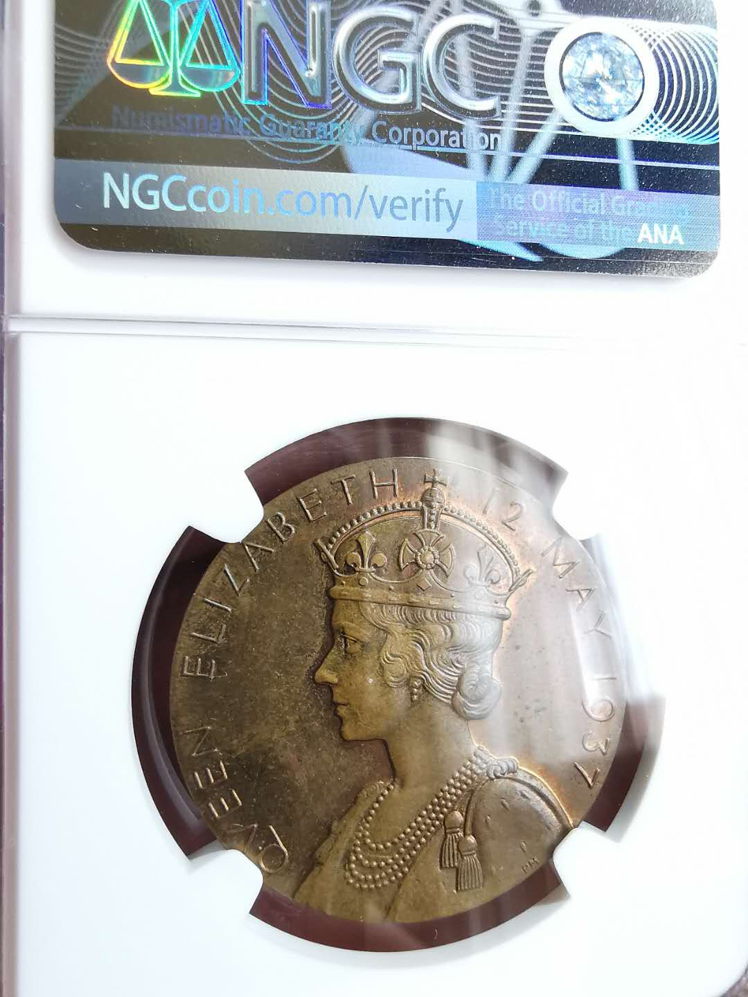 凡希社世界钱币微拍第一百二十九期 1937乔六加冕纪念章NGC-MS63