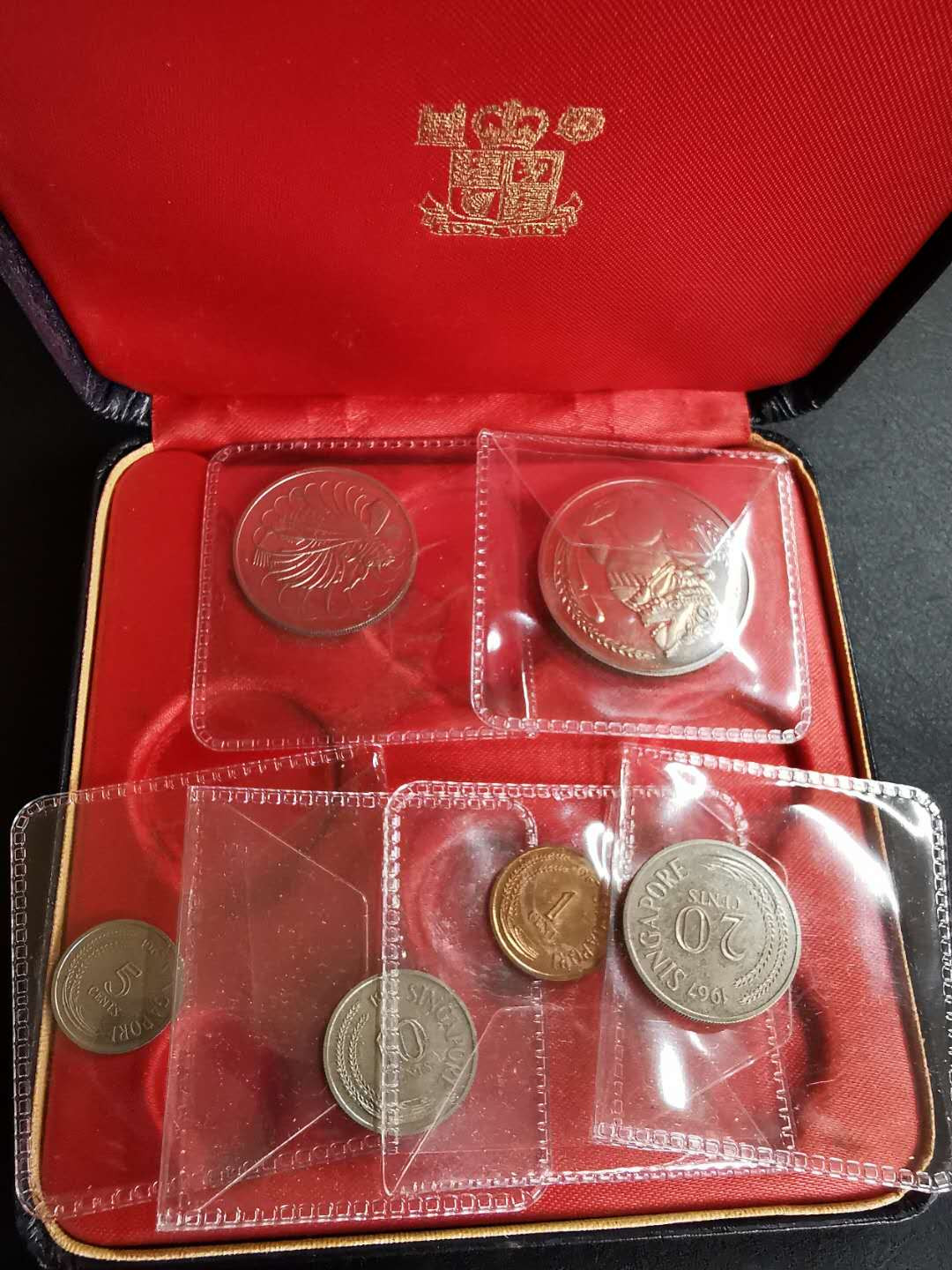 凡希社世界钱币微拍第一百二十九期 1967新加坡精铸六枚原盒略氧化