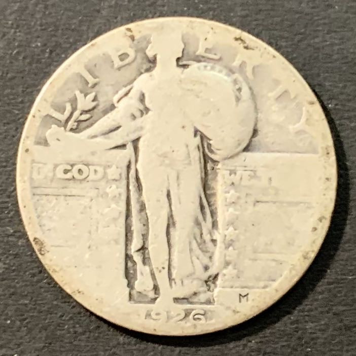 紫瑗钱币—微拍第95期  美国 1926年 飞鹰 25美分 6.25克 0.9银 