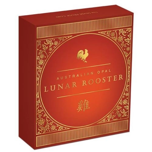 【币观天下】第117期钱币拍卖 澳大利亚2017年镶嵌澳宝蛋白石生肖鸡精制纪念银币NGC PF68