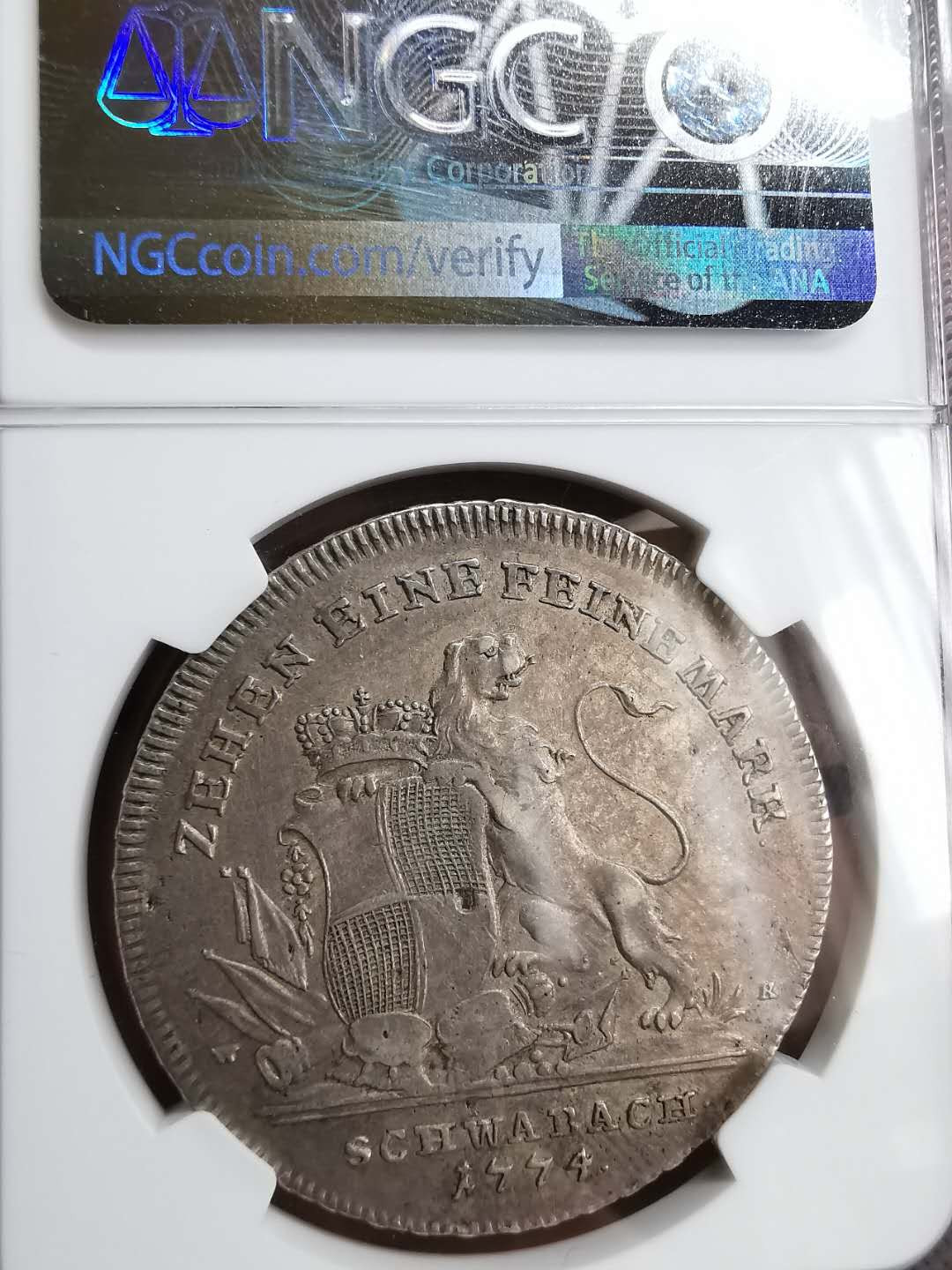 凡希社世界钱币微拍第一百二十九期 1774勃兰登堡泰勒大银NGC-AUD