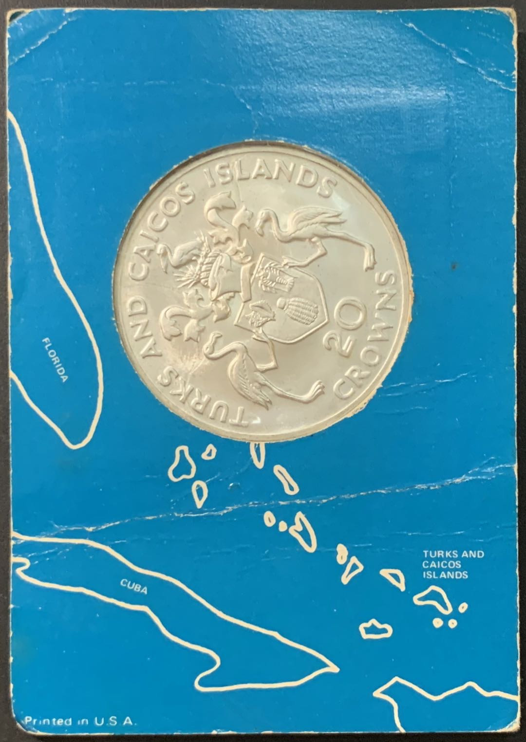 紫瑗钱币—微拍第95期  特克斯与凯恩斯 1974年 温斯顿·丘吉尔诞辰100周年 20克朗 38.7克 0.925银 原卡装