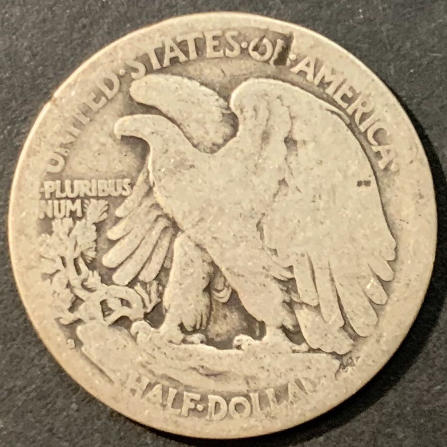 紫瑗钱币—微拍第95期  美国 年份不清晰 行走女神 半美元 50美分 12.5克 0.9银