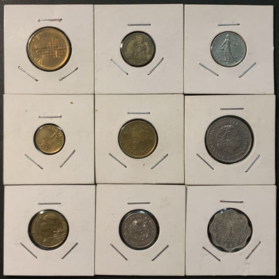 紫瑗钱币—微拍第95期  - 外国钱币一组9枚 NO.2