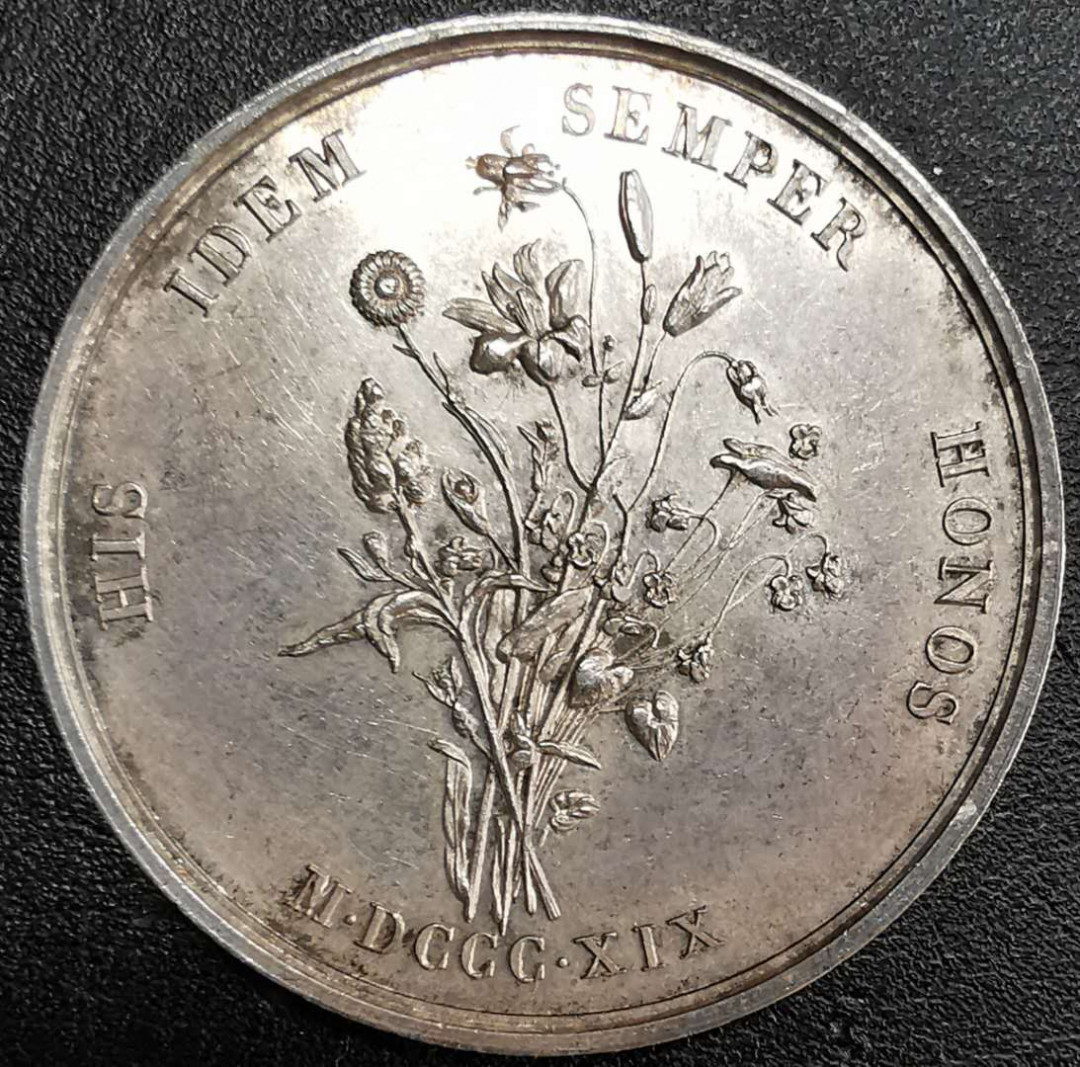 凡希社世界钱币微拍第一百二十九期 法国图卢兹珍宝创始人纪念银章直径35mm 16.4g