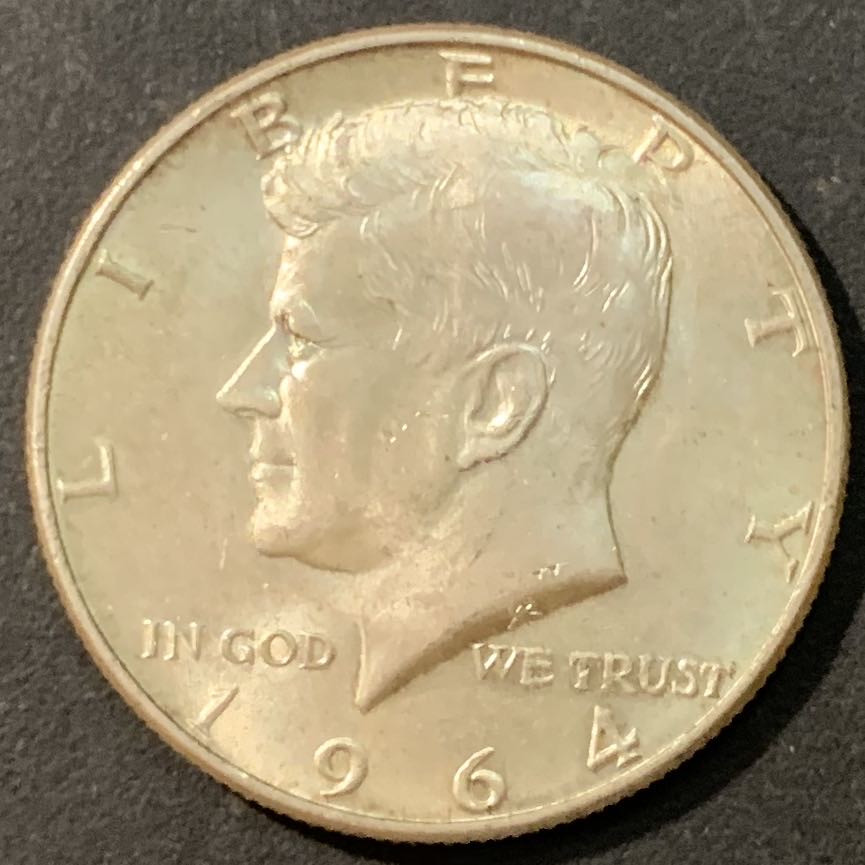 紫瑗钱币—微拍第95期  美国 1964年 肯尼迪 50分 半美元 12.5克 0.9银 UNC