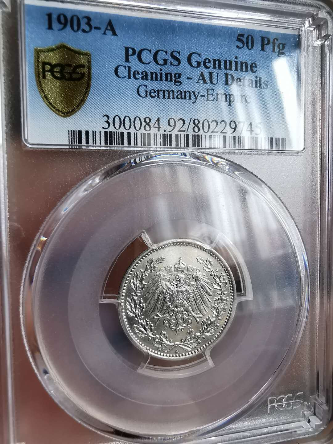 凡希社世界钱币微拍第一百二十九期 1903德国帝国50芬尼银PCGS-AUD