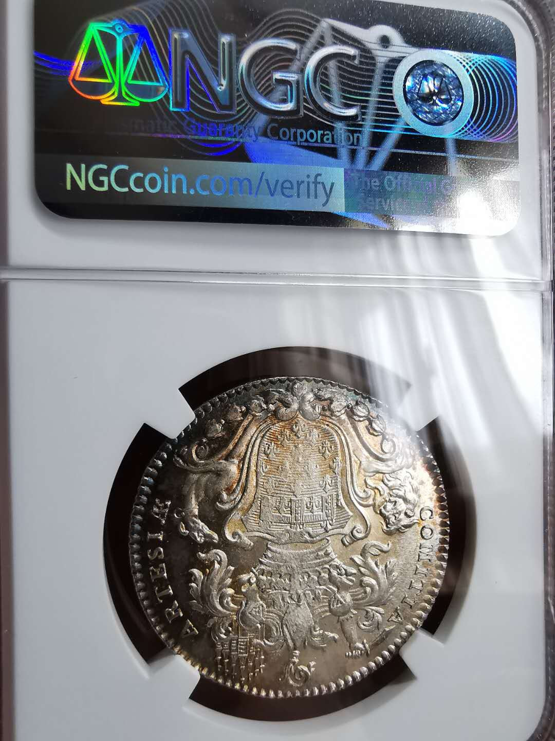 凡希社世界钱币微拍第一百二十九期 十八世纪法国路易十六银JETON NGC-MS61