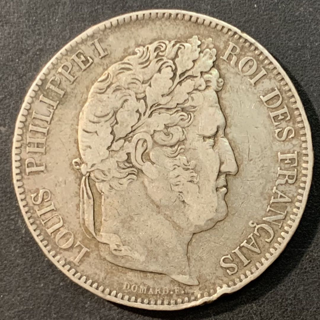 紫瑗钱币—微拍第95期  法国 1832年 菲利普一世 5法郎 25克 0.9银 