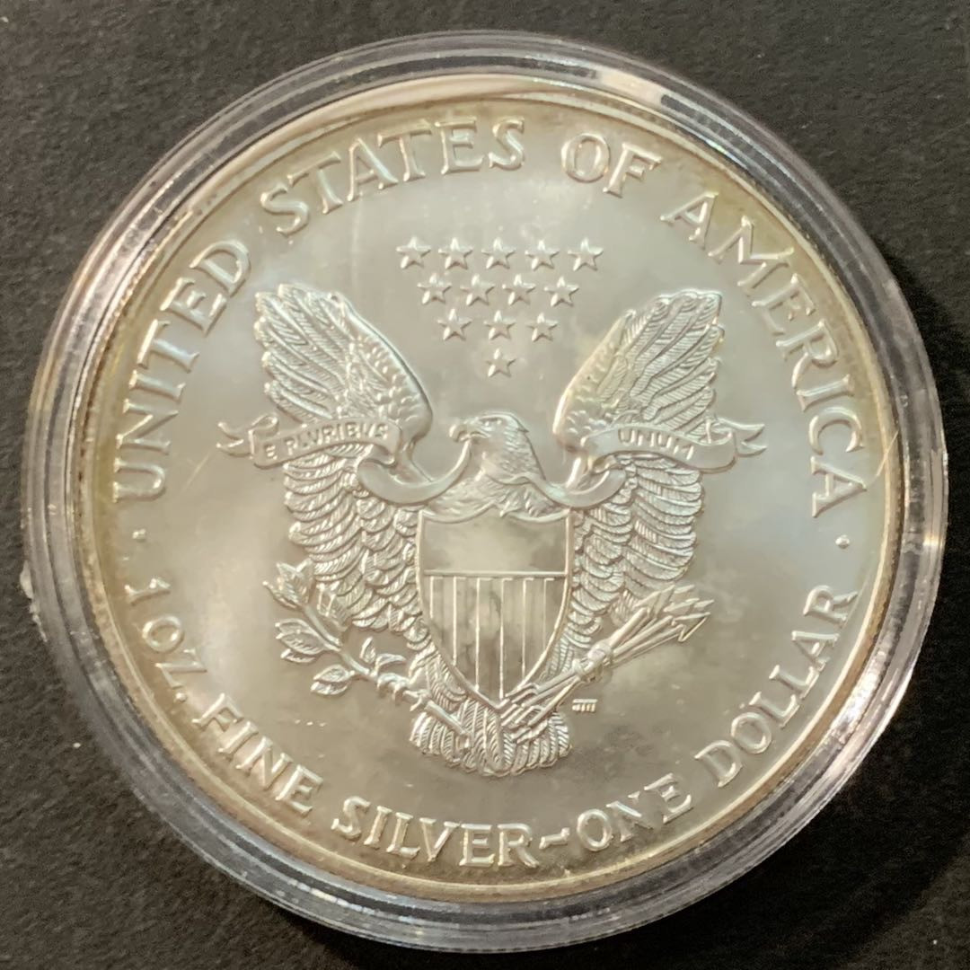 紫瑗钱币—微拍第95期  美国 2000年 行走女神 1盎司 投资银币 31.1克 0.999银 彩色银币 