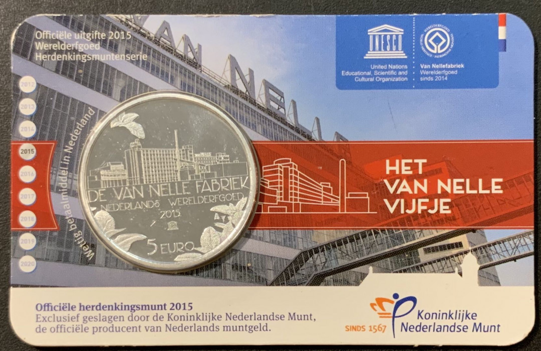 紫瑗钱币—微拍第95期  荷兰 2015年 世界文化遗产 5欧元 15.5克 0.925银 原厂卡