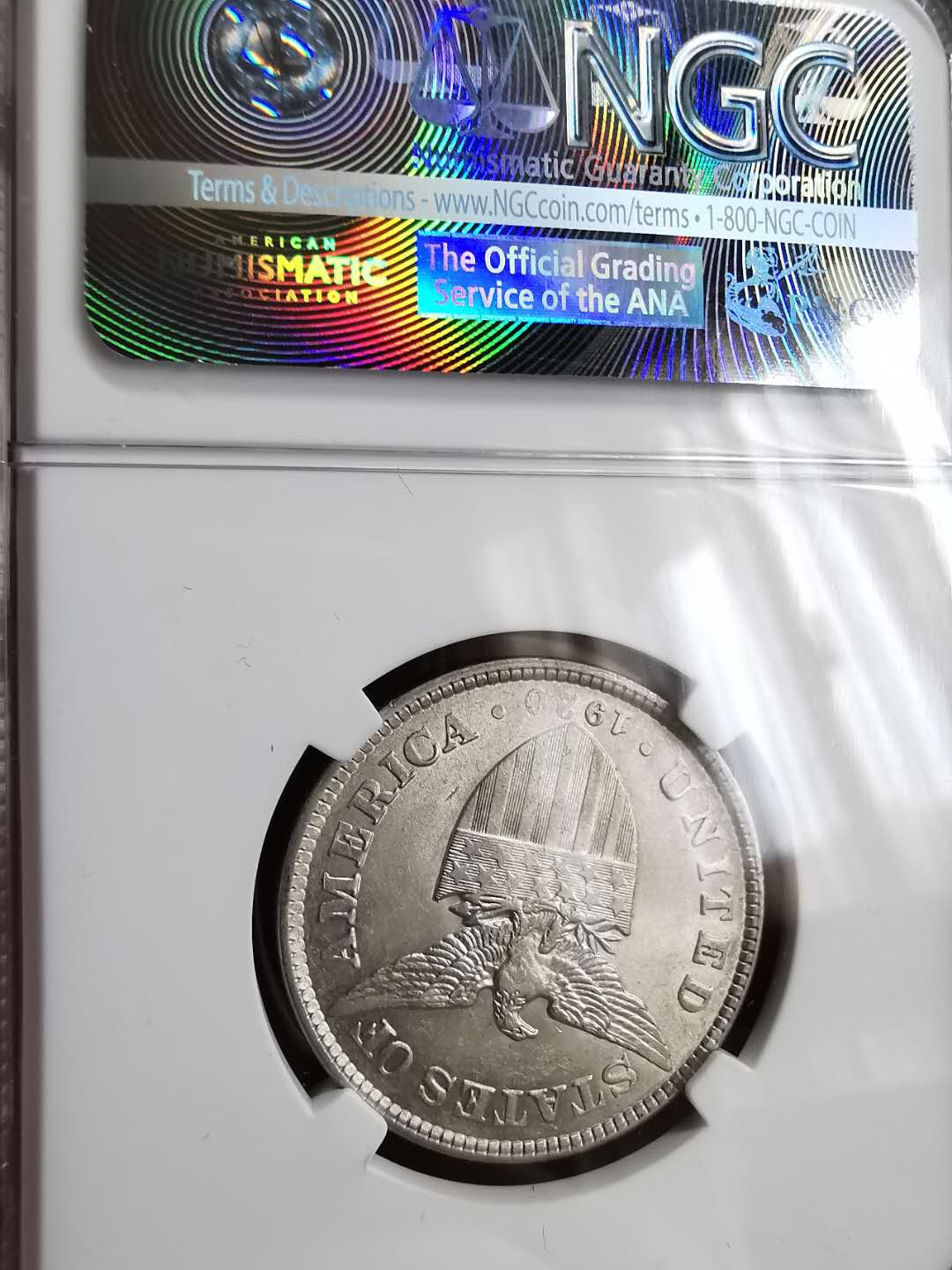 凡希社世界钱币微拍第一百二十九期 1920美属菲律宾20分NGC-AU58