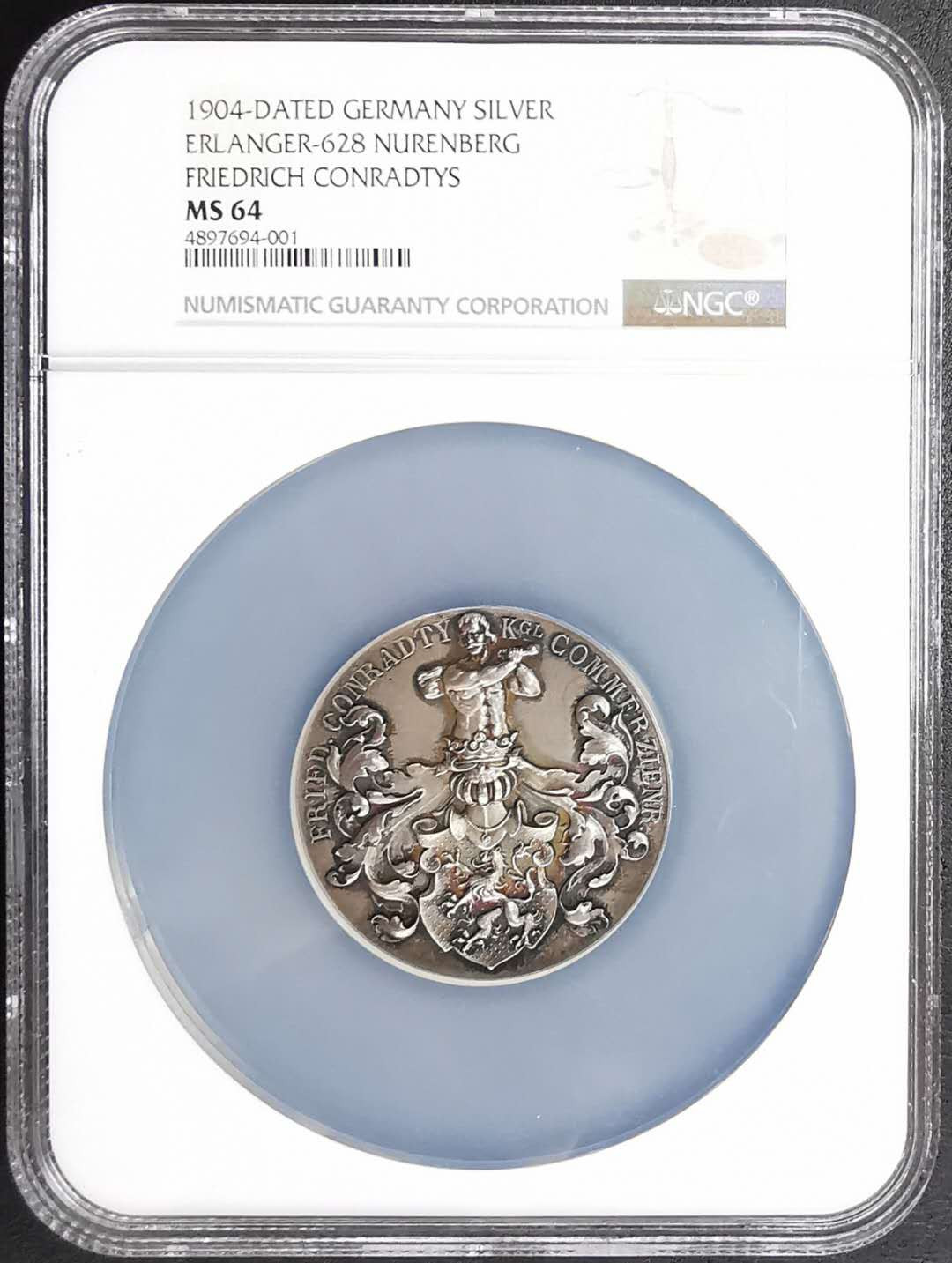 凡希社世界钱币微拍第一百二十九期 1904德国纽伦堡皇家商业委员会银章NGC-MS64