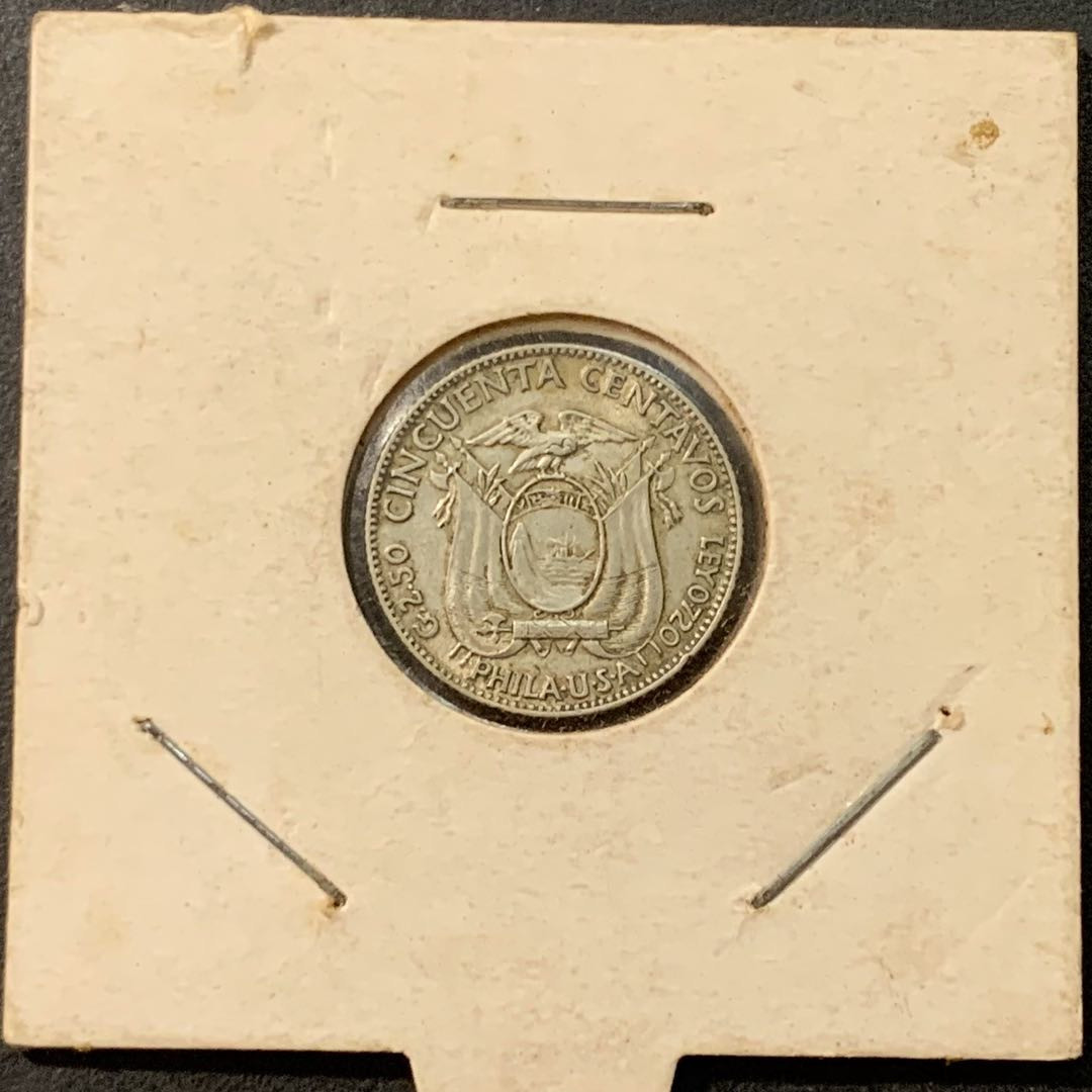紫瑗钱币—微拍第95期  厄瓜多尔 1930年 50分 2.5克 0.72银 key day