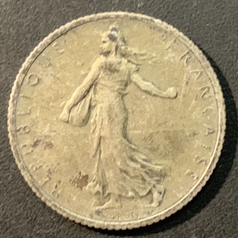 紫瑗钱币—微拍第95期  法国 1916年 播种女神 1法郎 5克 0.835银 