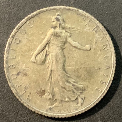 紫瑗钱币——微拍第111期 - 法国 1916年 播种女神 1法郎 5克 0.835银 