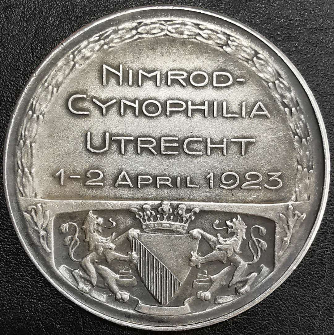 凡希社世界钱币微拍第一百二十九期 荷兰乌特勒支皇家猎人协会纪念银章直径40mm 23.3g