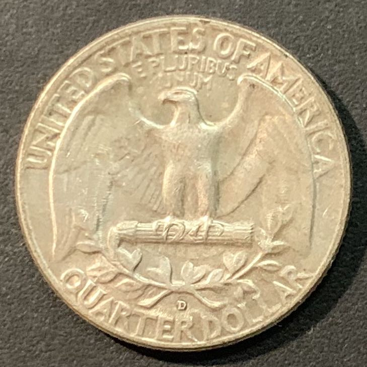 紫瑗钱币—微拍第96期  美国 1957年 华盛顿 25美分 6.25克 0.9银