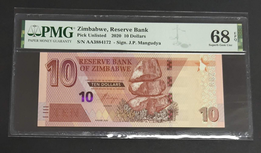 ★币不可少★第127期微拍★快递包邮 津巴布韦。pmg68分。冠军🏆 