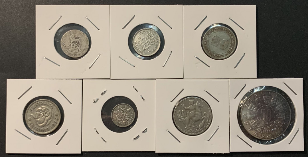 紫瑗钱币—微拍第96期  各国银币 7枚一组 共约45克 敬请预览