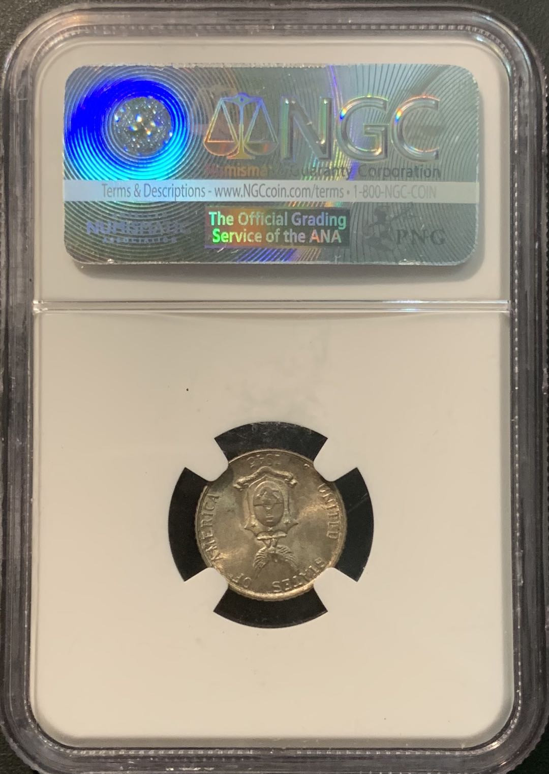 紫瑗钱币—微拍第96期  美属菲律宾 1945年 女神与火山 10分 NGC MS64