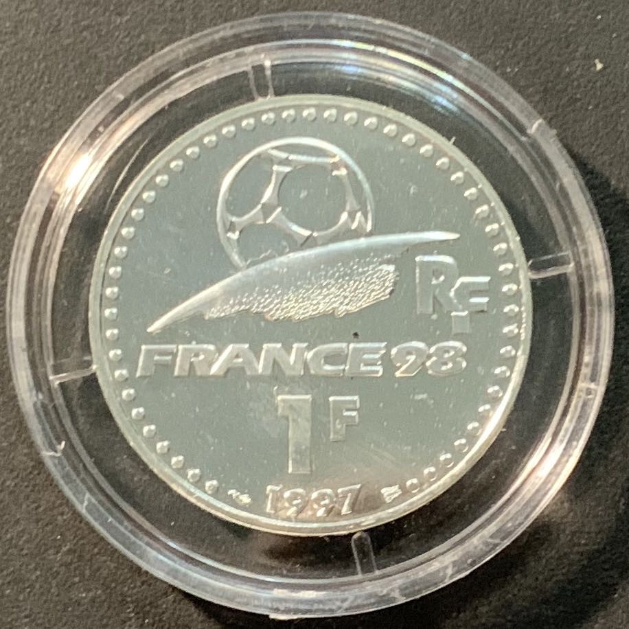 紫瑗钱币—微拍第96期  法国 1997年 世界杯 1法郎 12克 0.9银 UNC 原盒