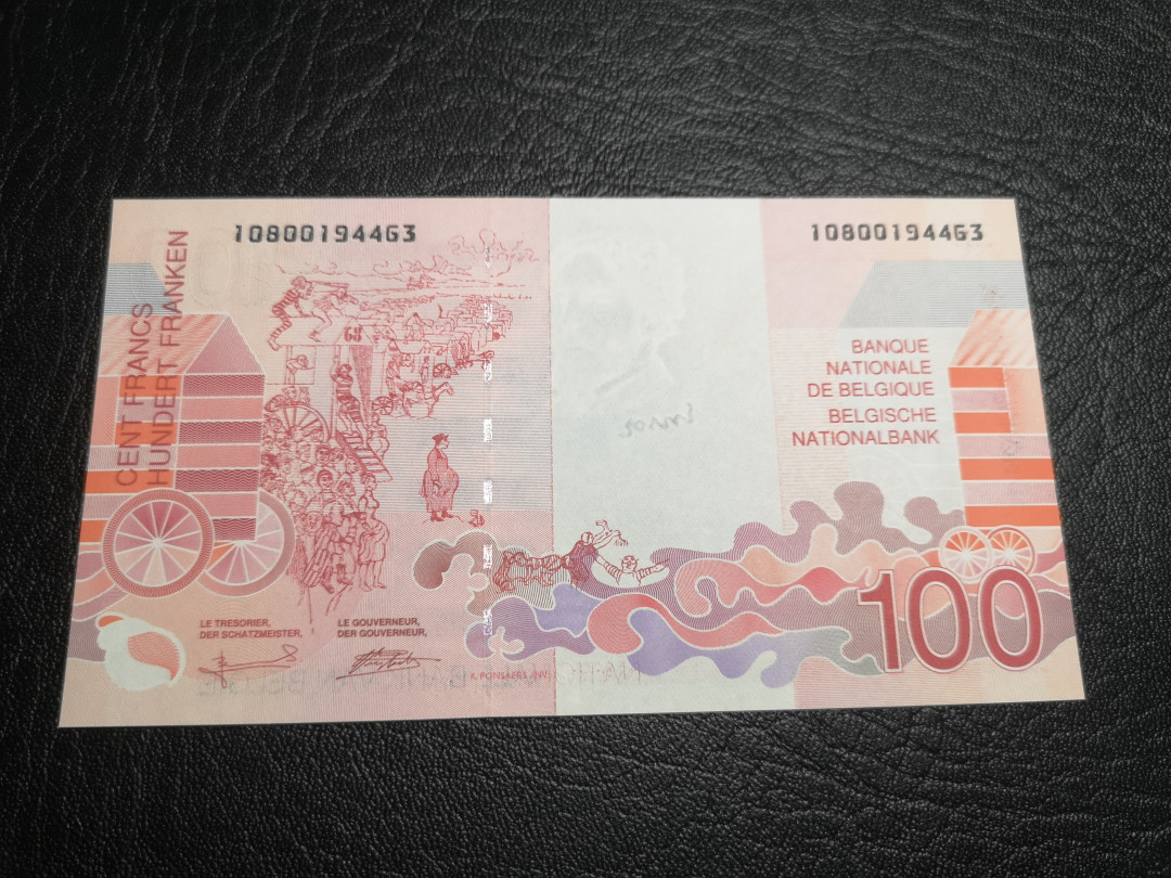 《外钞收藏家》第八十二期拍卖 比利时末版100法郎 全新unc