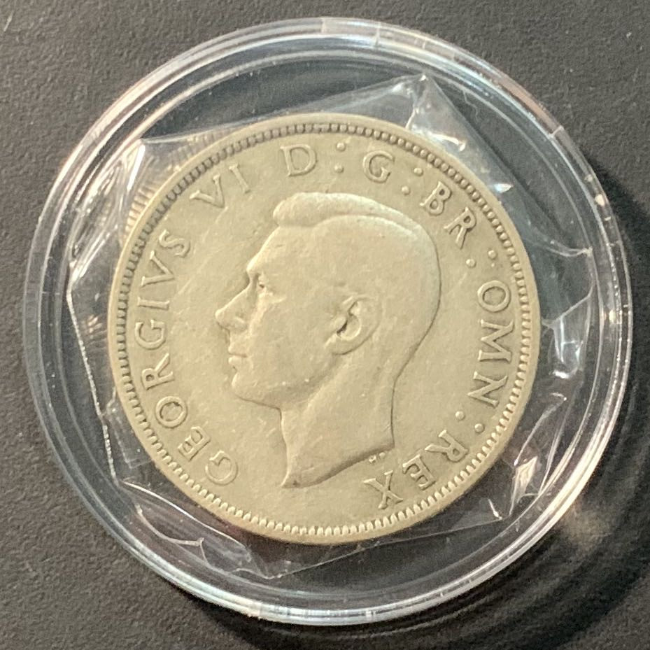 紫瑗钱币—微拍第96期  英国 1944年 乔治六世  1/2克朗 11.138克 0.5银