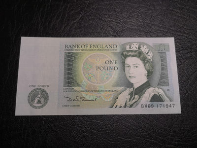 《外钞收藏家》第八十二期拍卖 - 英国D序列1镑 全新unc