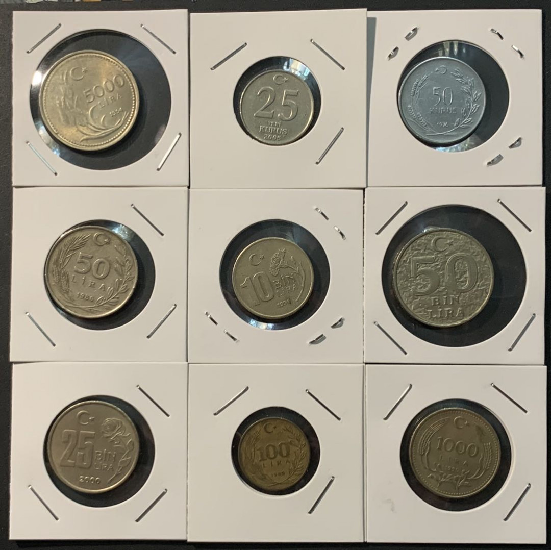 紫瑗钱币—微拍第96期  土耳其 各个时期 流通币 9枚一组 敬请预览