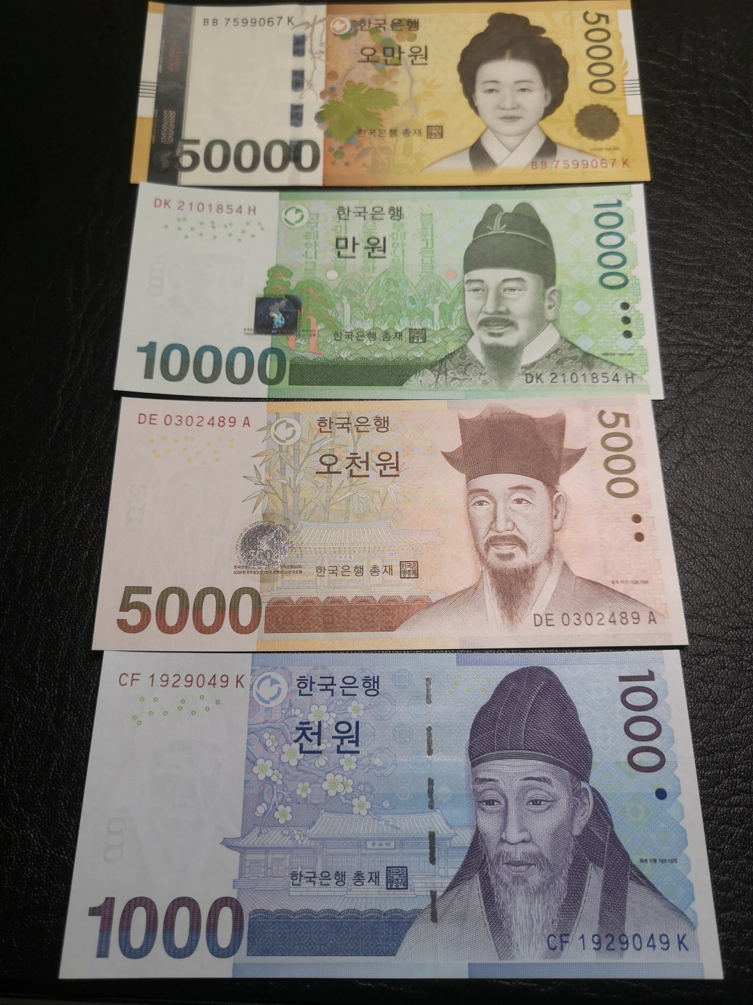 《外钞收藏家》第八十二期拍卖 韩国流通版 一套  全新unc