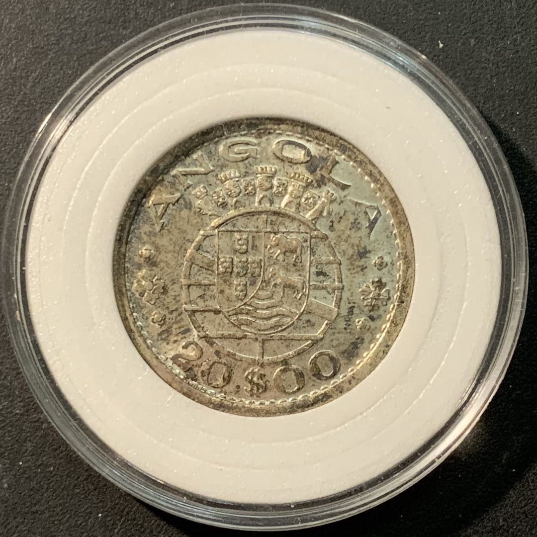 紫瑗钱币—微拍第96期  葡属安哥拉 1955年 20埃斯库多 10克 0.72银 UNC