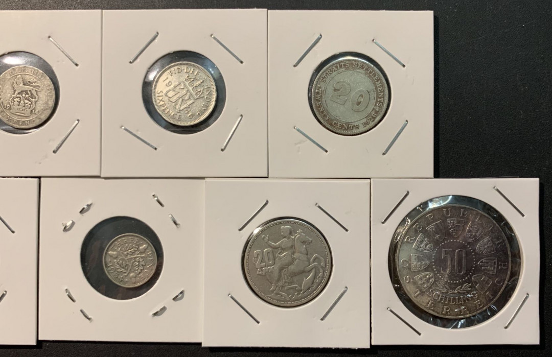 紫瑗钱币—微拍第96期  各国银币 7枚一组 共约45克 敬请预览