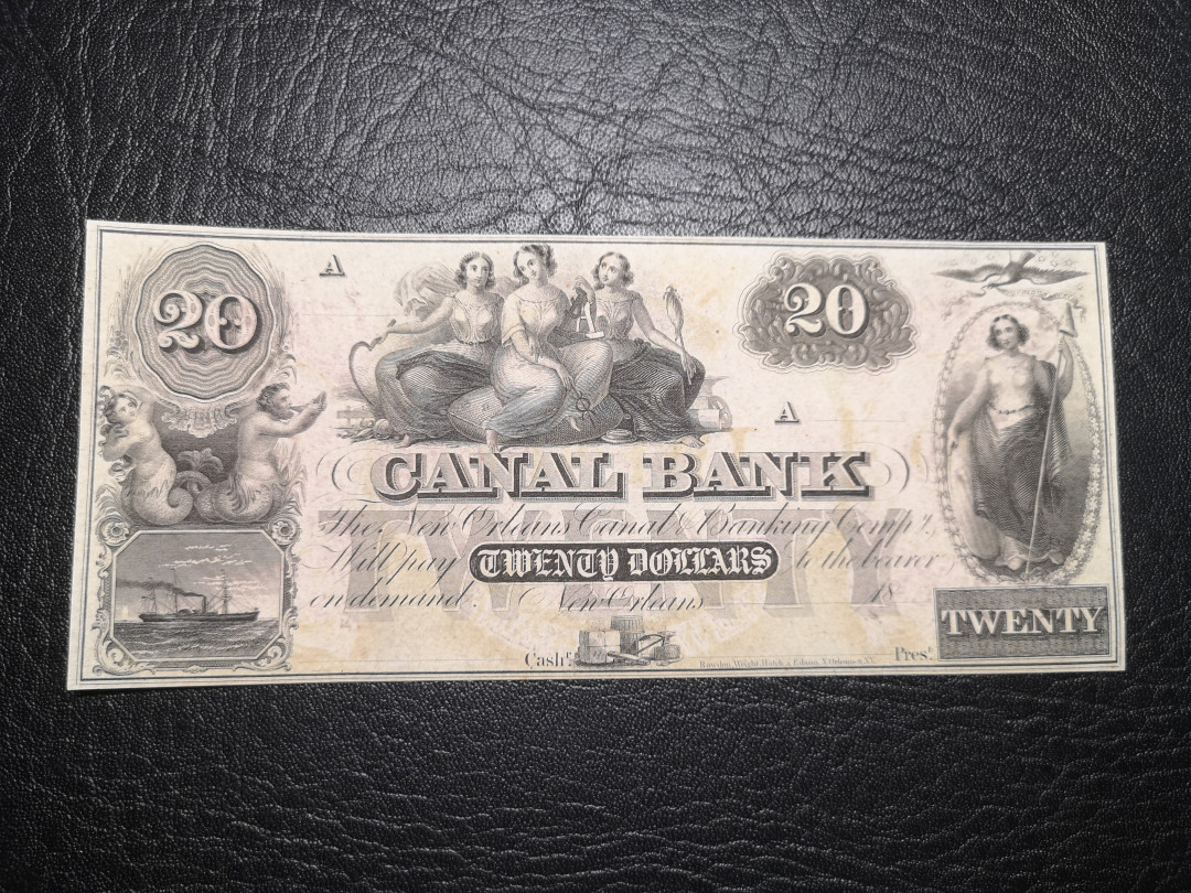 《外钞收藏家》第八十二期拍卖 美国CANAL BANK 25美元样票 近全新