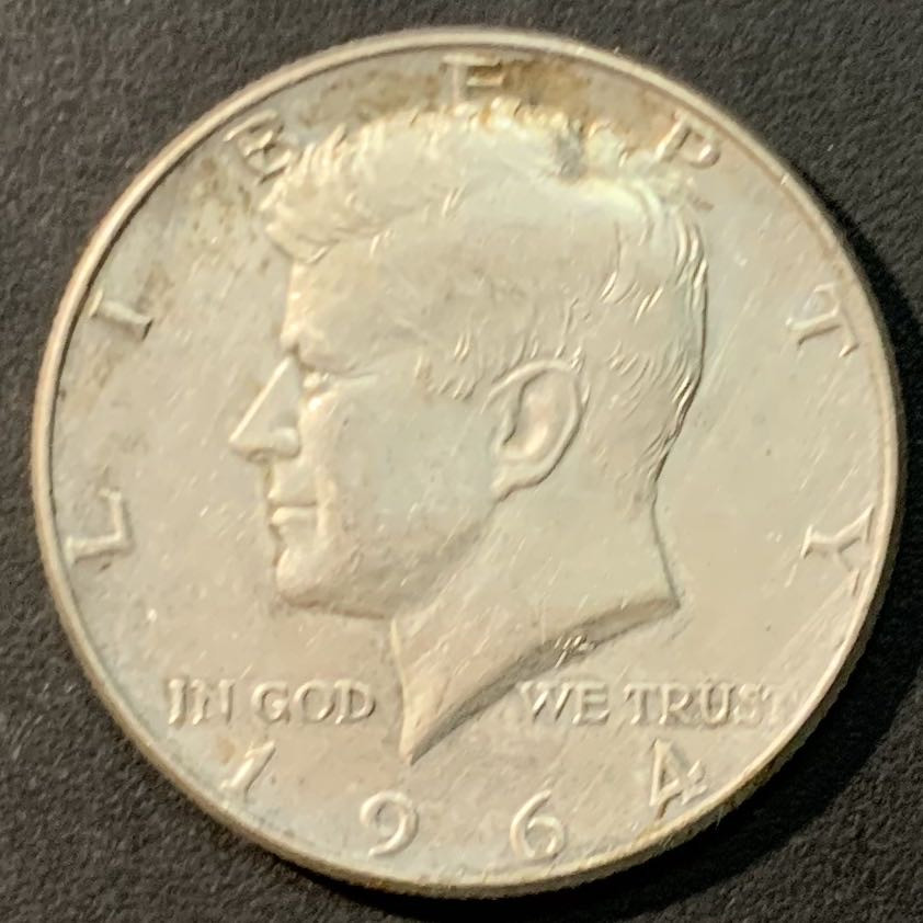 紫瑗钱币—微拍第96期  美国 1964年 肯尼迪 50分 半美元 12.5克 0.9银 