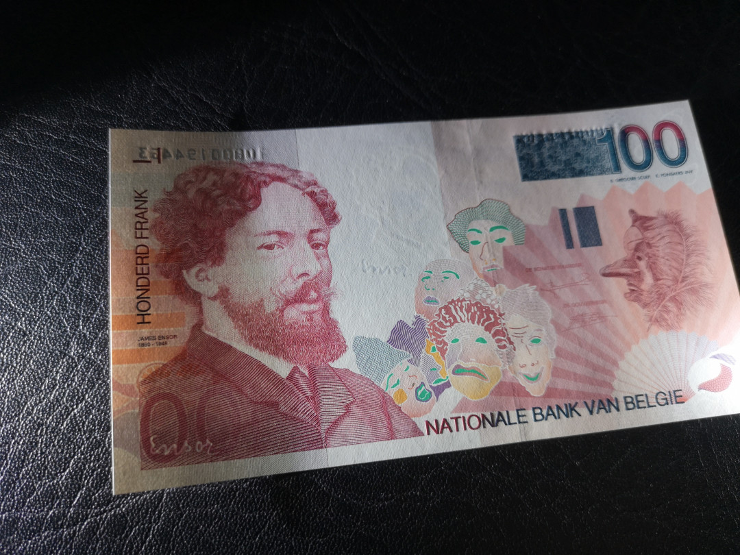 《外钞收藏家》第八十二期拍卖 比利时末版100法郎 全新unc