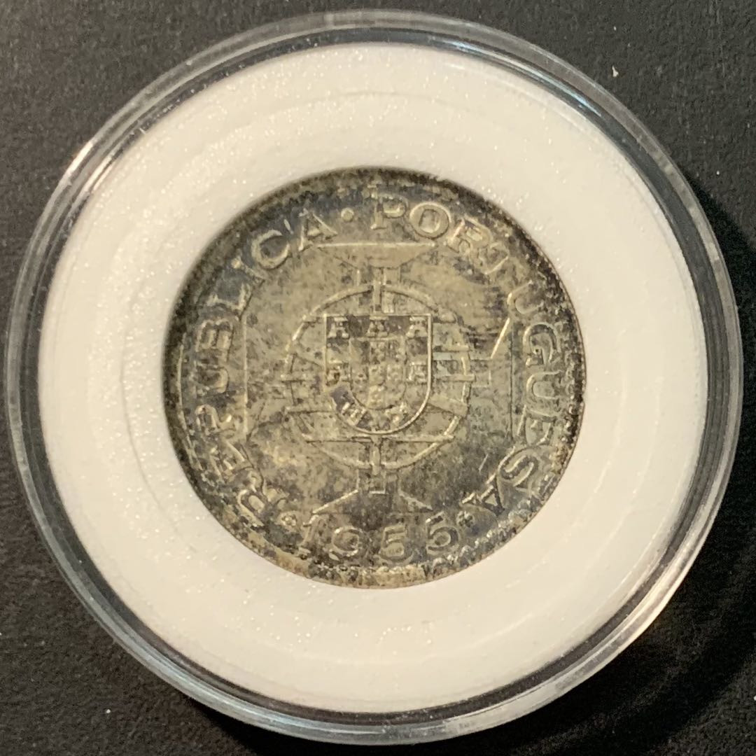 紫瑗钱币—微拍第96期  葡属安哥拉 1955年 20埃斯库多 10克 0.72银 UNC