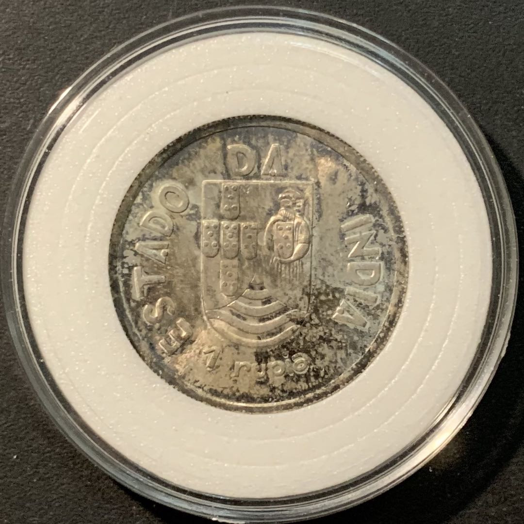 紫瑗钱币—微拍第96期  葡属印度 1935年 1卢比 12克 0.917银 UNC