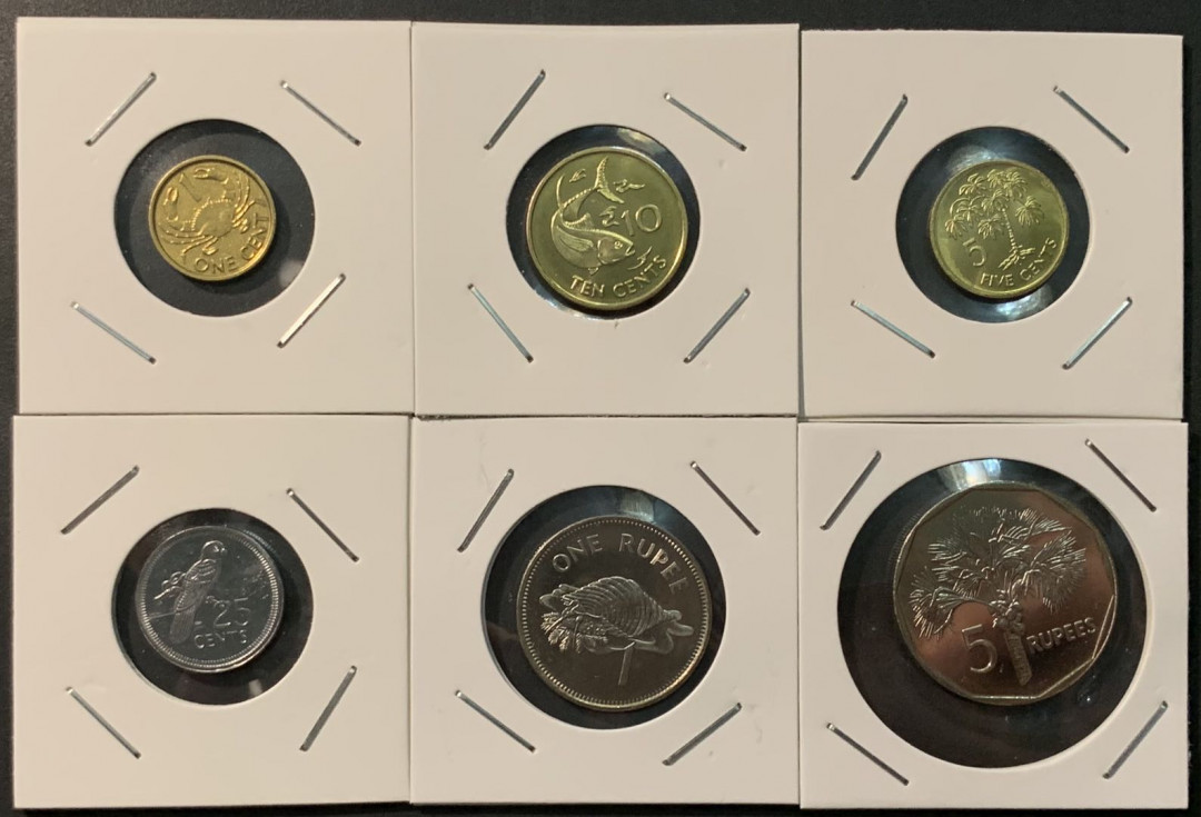 紫瑗钱币—微拍第96期  塞舌尔 2007年 流通币 动物 1分—5卢比 6枚套 UNC