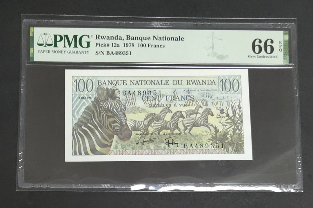 ★币不可少★第127期微拍★快递包邮 卢旺达1978年100法郎