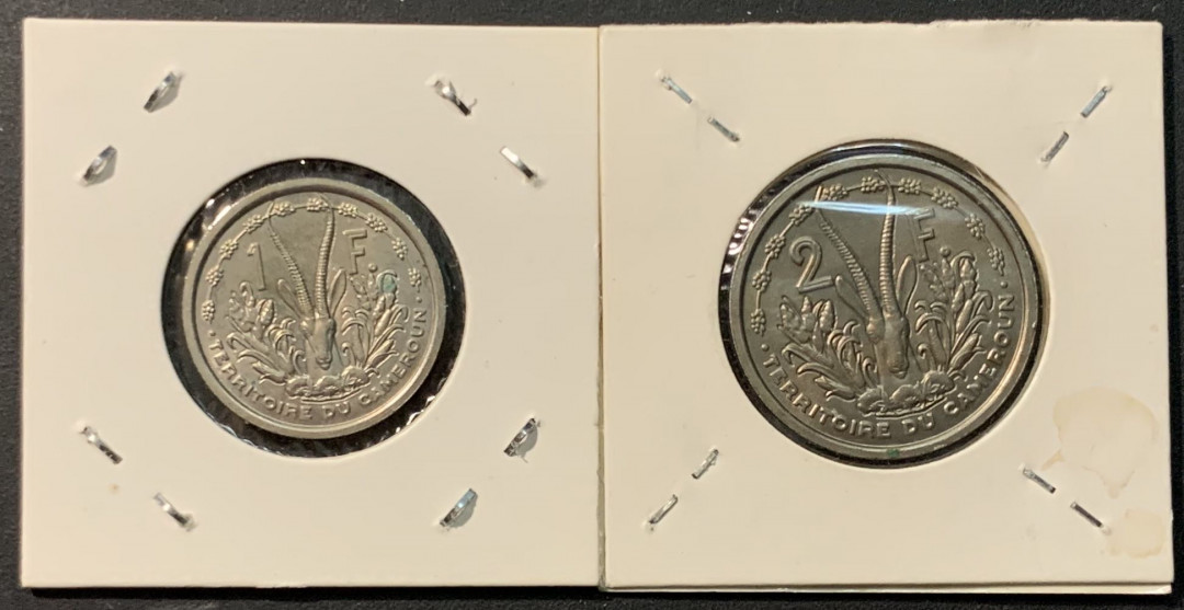 紫瑗钱币—微拍第96期  法属喀麦隆 1948年 1 2法郎 2枚一组 UNC