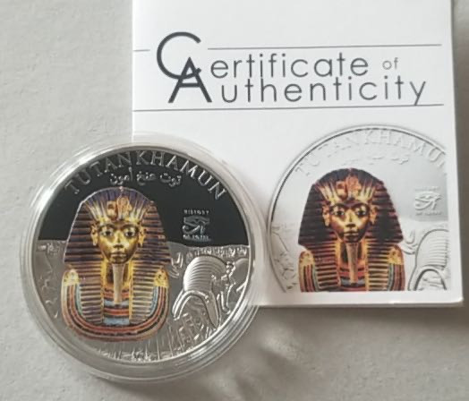 【随心拍&Getcoins】现代钱币拍卖第六十三期 库克2012年古埃及历史图坦卡门彩色纪念银币 
