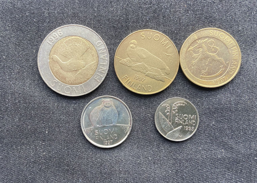 【币观天下】纪念币专场拍卖【低佣金】 【芬兰】流通纪念币5枚～