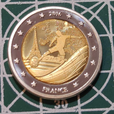 燕姐换藏第三十三拍 2016年法国欧洲杯2欧元样币