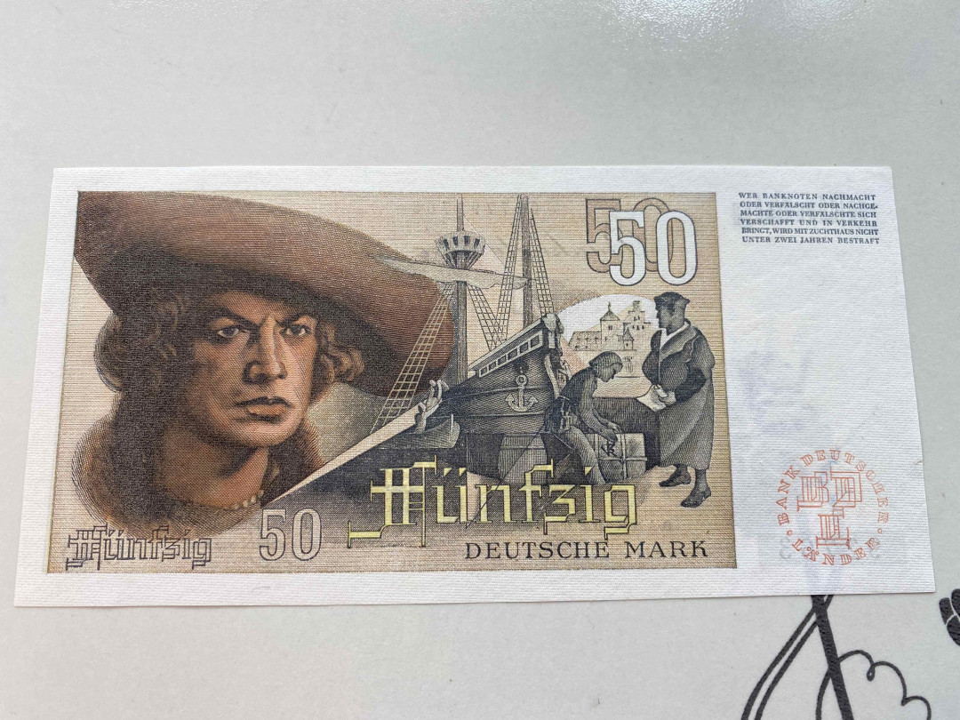 【收藏联盟】第159期拍卖——缤纷夏日（共60拍） 德国 1948年50马克 早期法属风 品相如图（有个小裂口）